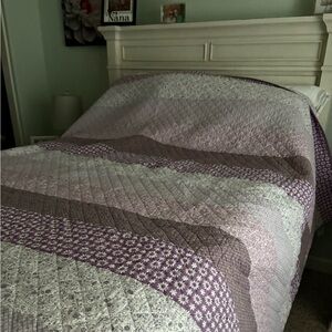 Lavender and Gray Floral Quilt